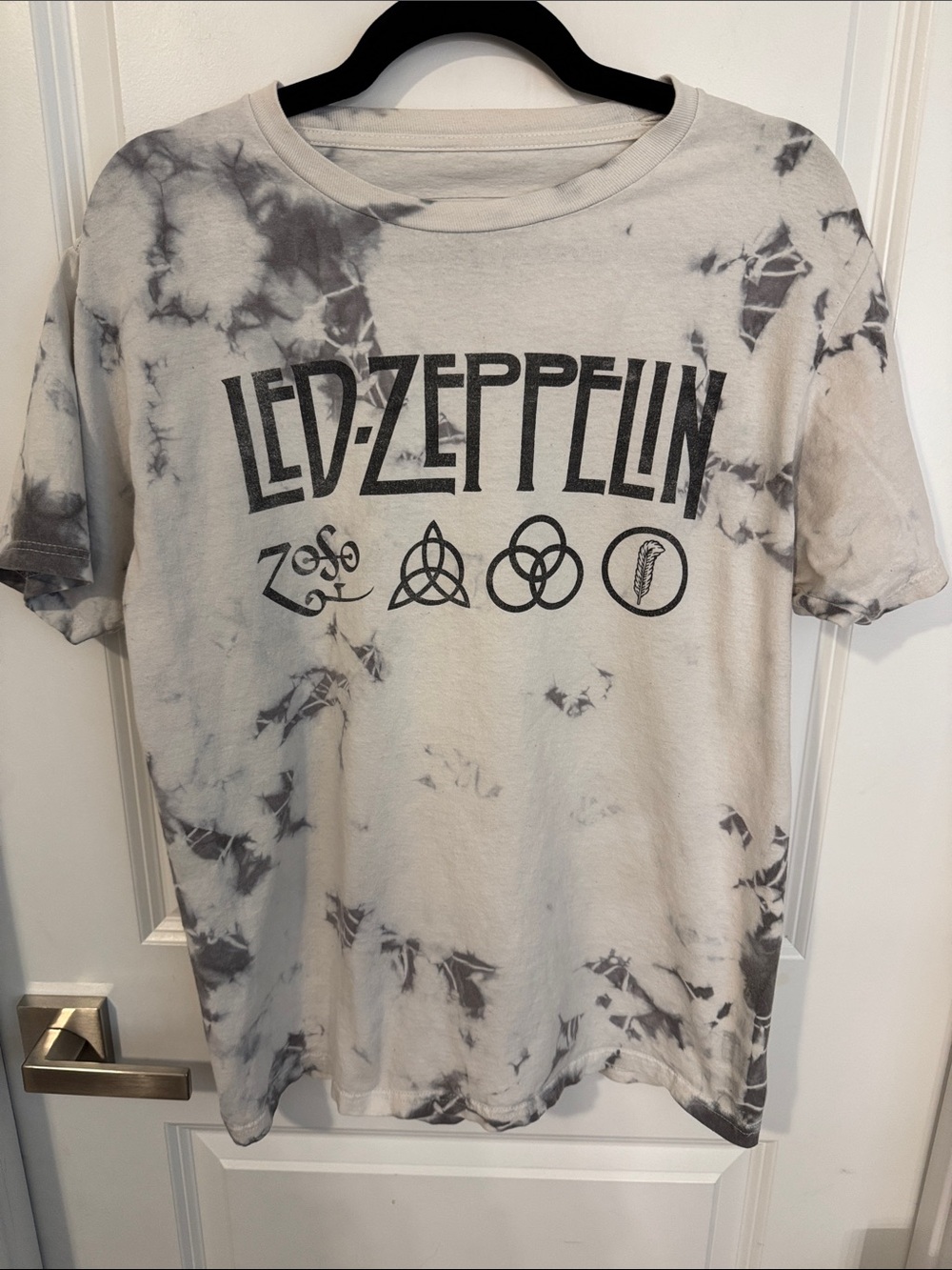 Led Zeppelin Tie-Dye Short Sleeve Tee in Gray and White